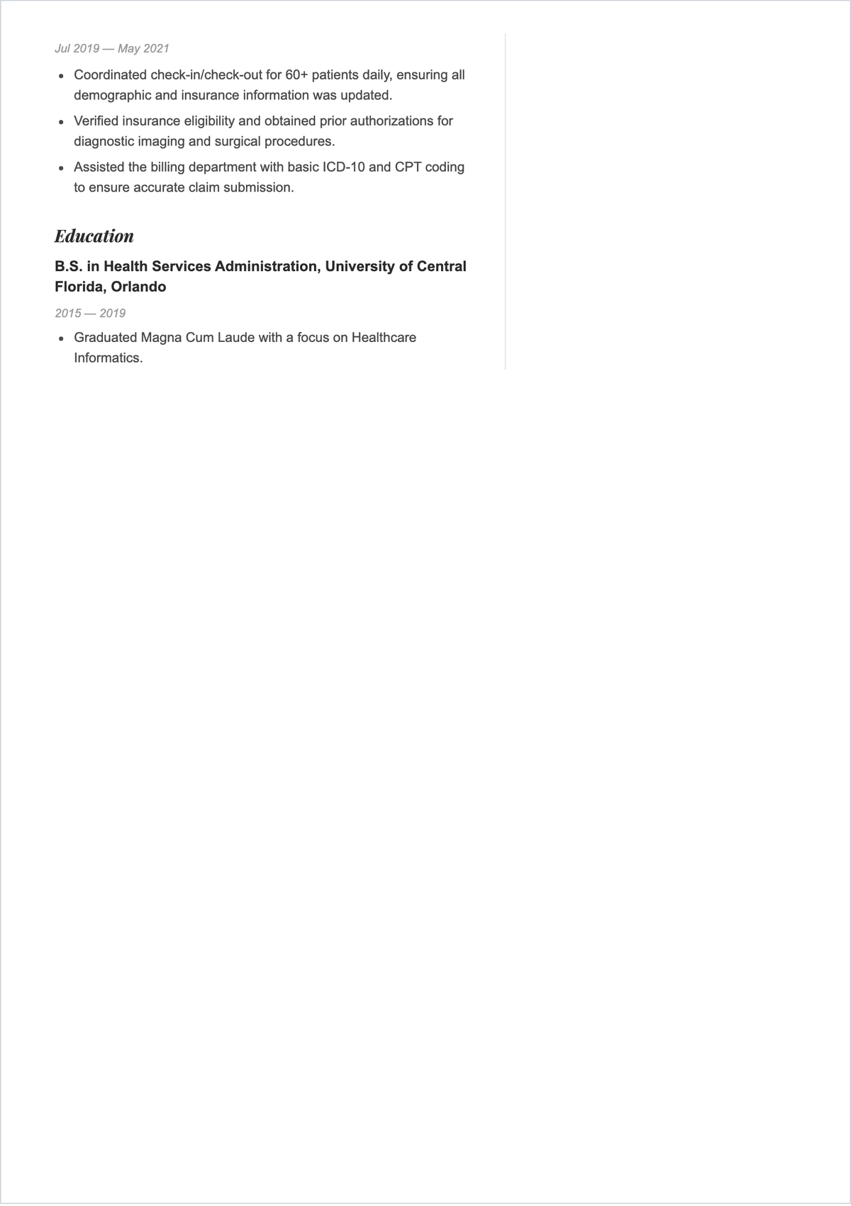 Free Medical Office Administrator ATS Resume Template