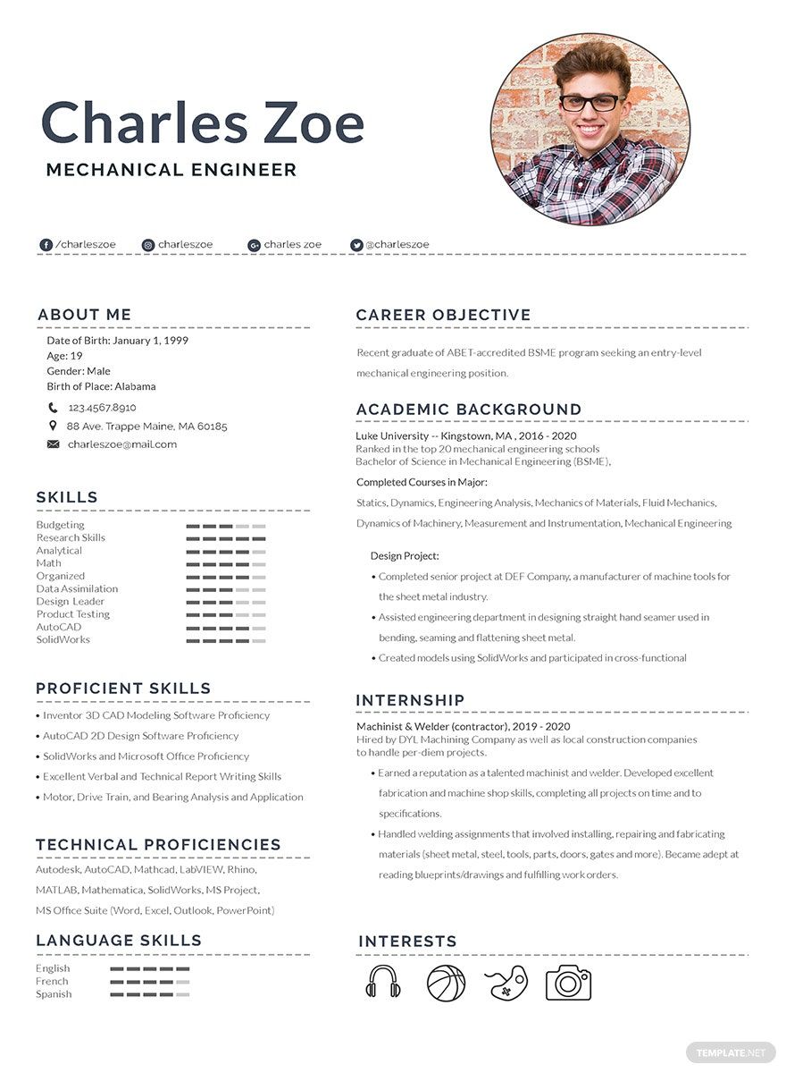 Mechanical Engineer Fresher Resume