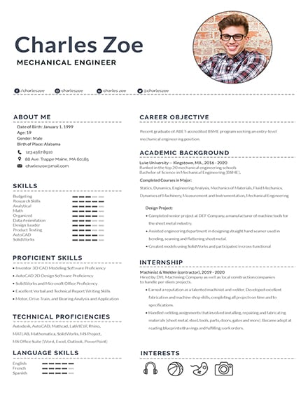 Free Mechanical Engineer Fresher Resume Template Download 200