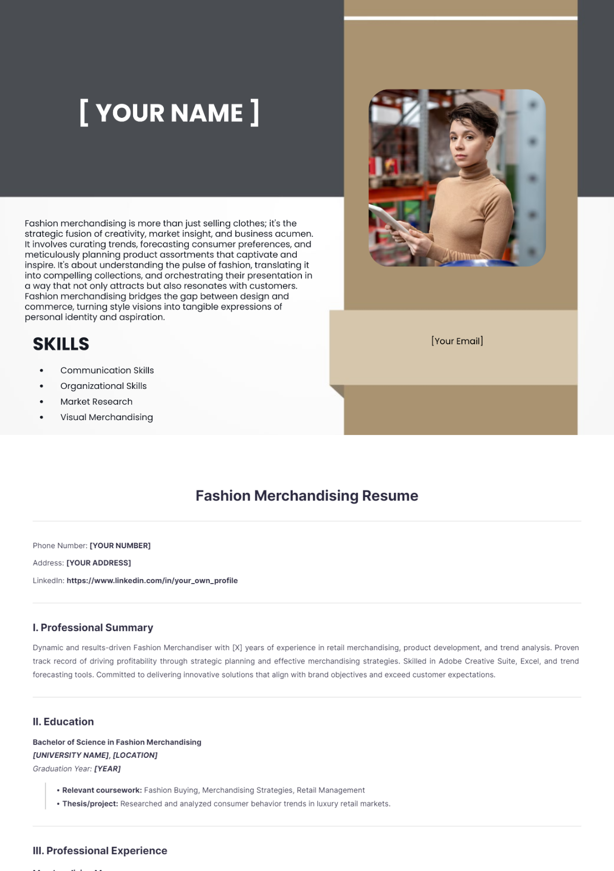 Fashion Merchandising Resume - Edit Online & Download