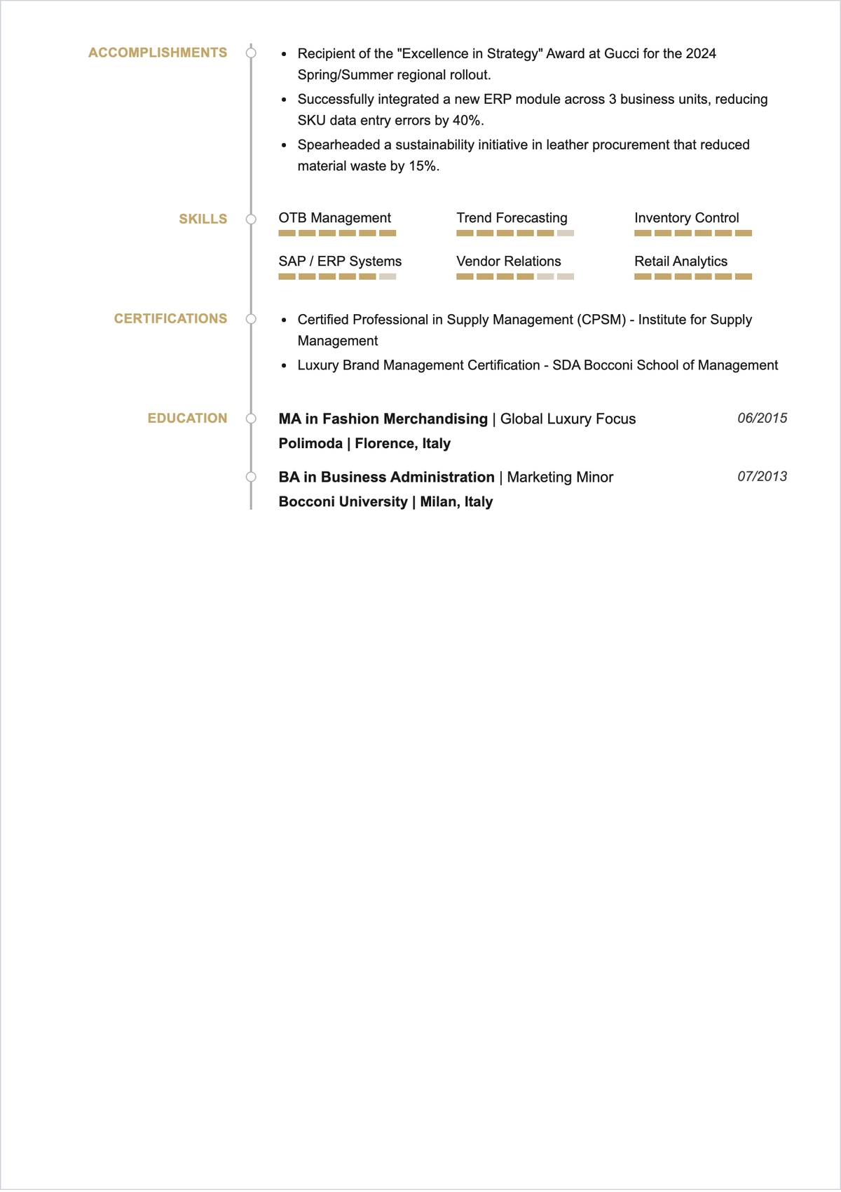Free Fashion Merchandising ATS Resume Template, AI Resume Builder