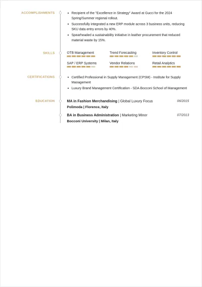 Free Fashion Merchandising ATS Resume Template, AI Resume Builder