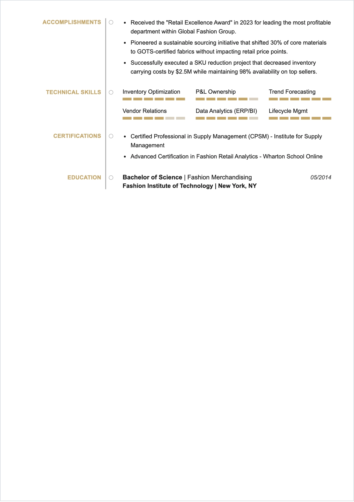 Free Senior Merchandiser ATS Resume Template, AI Resume Builder