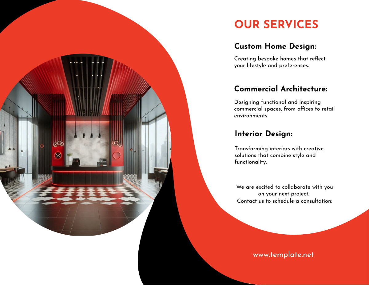 Free Architecture Firm Bi-Fold Brochure Template to Edit Online