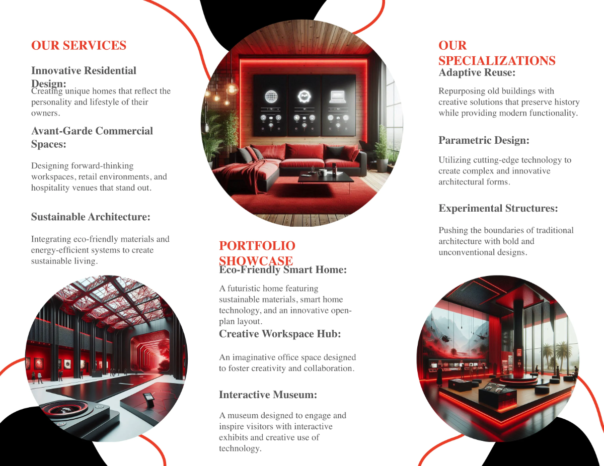 Free Creative Architecture Tri-Fold Brochure Template to Edit Online