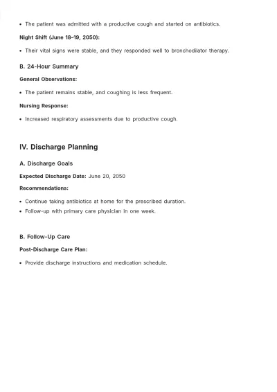Free 24 Hours Nursing Patients Report Template to Edit Online
