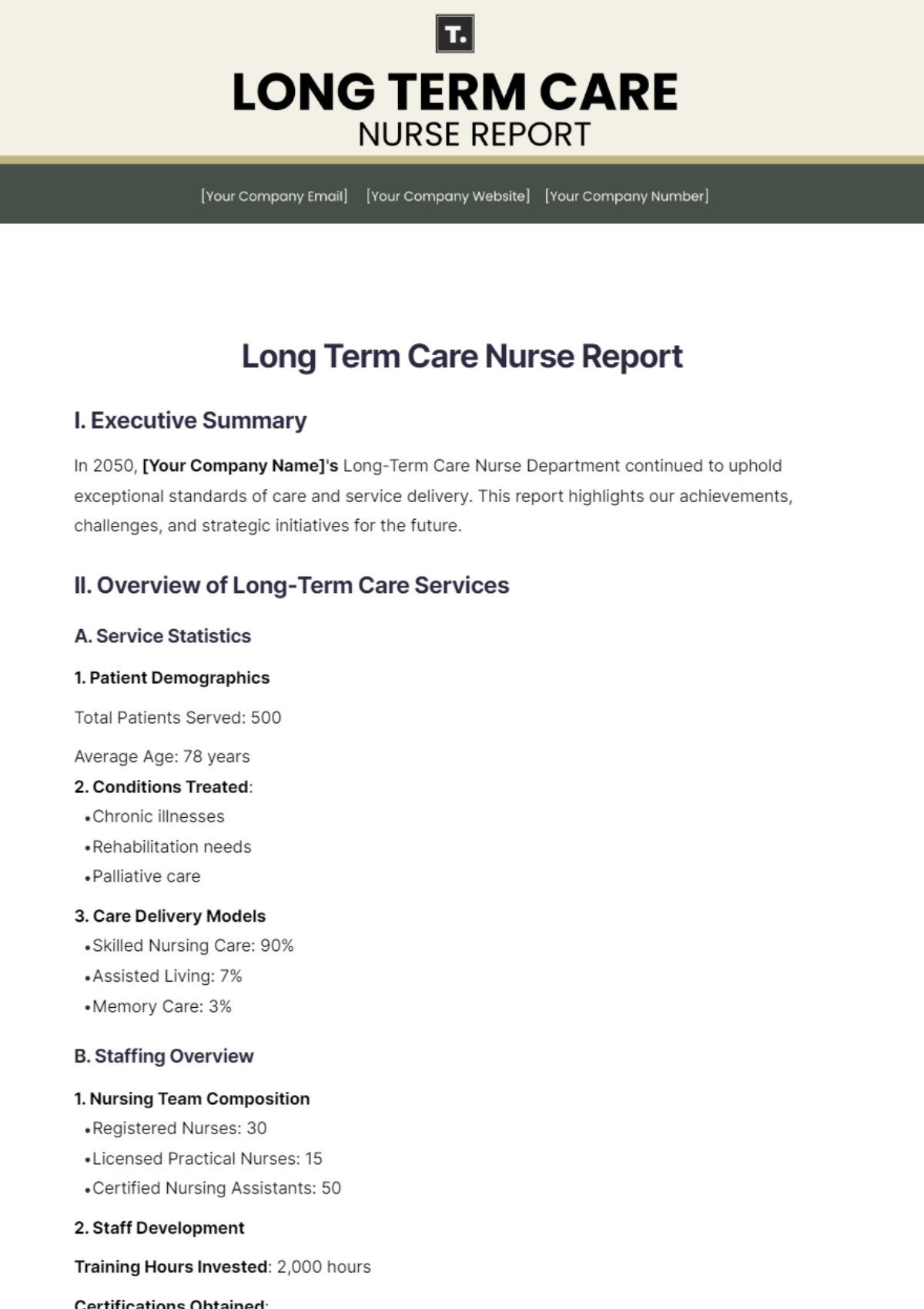 Long Term Care Nurse Report Template - Edit Online & Download