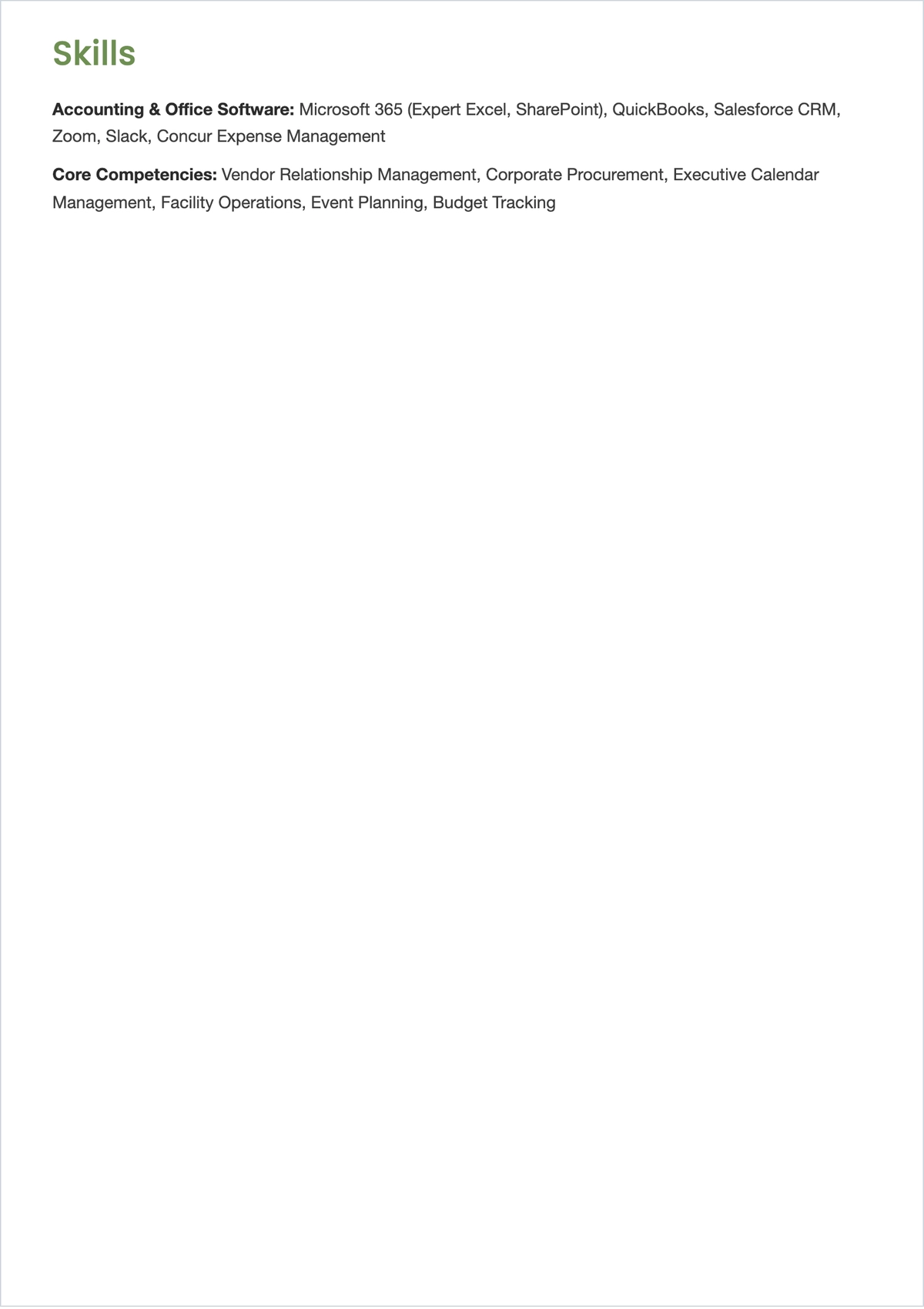 Free Office Administrator ATS Resume Template, AI Resume Builder