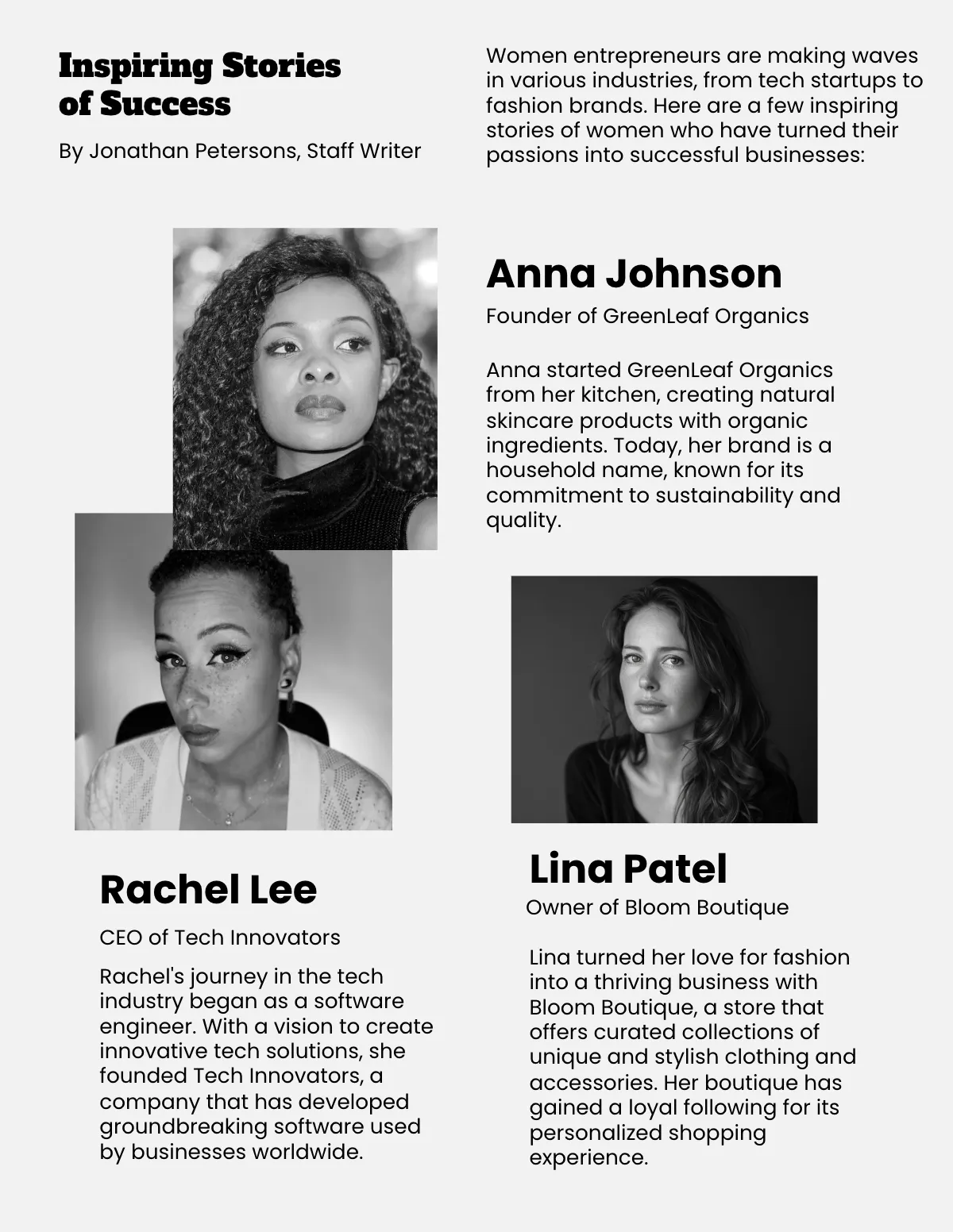 Free Women Article Magazine Template to Edit Online