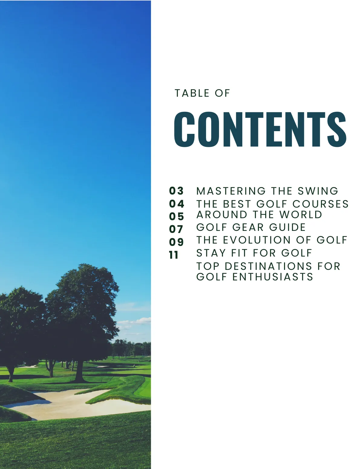 Free Golf Magazine Template to Edit Online