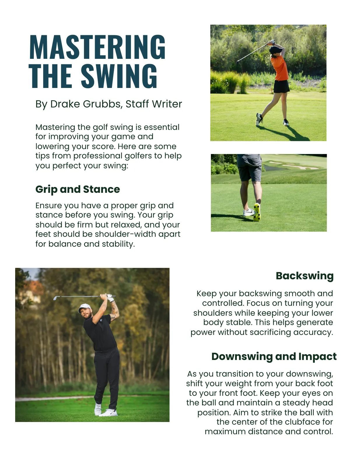 Free Golf Magazine Template to Edit Online