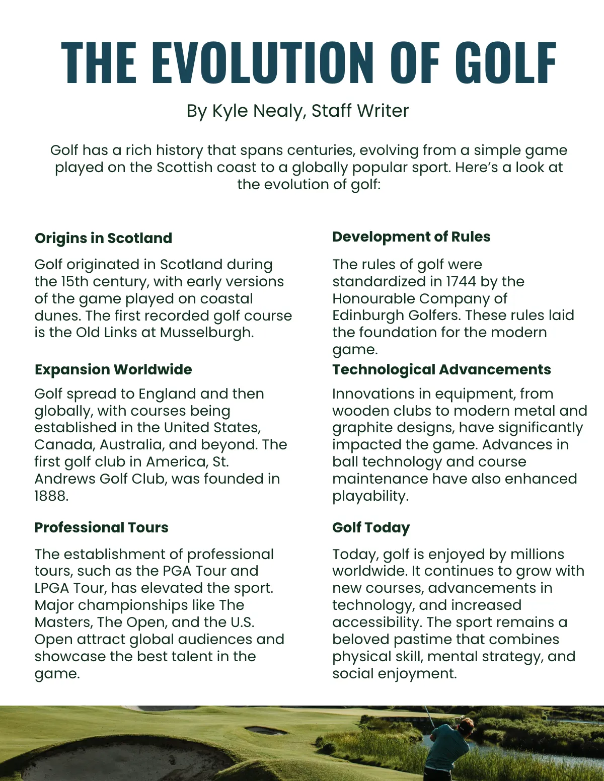 Free Golf Magazine Template to Edit Online