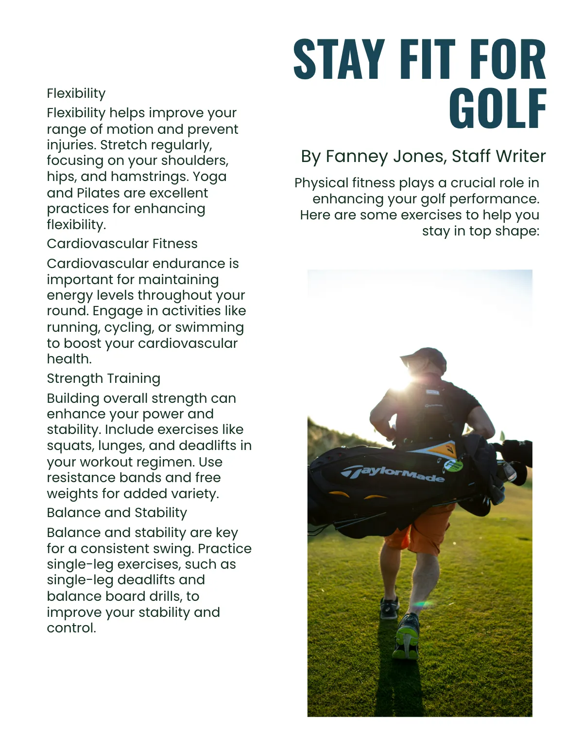 Free Golf Magazine Template to Edit Online
