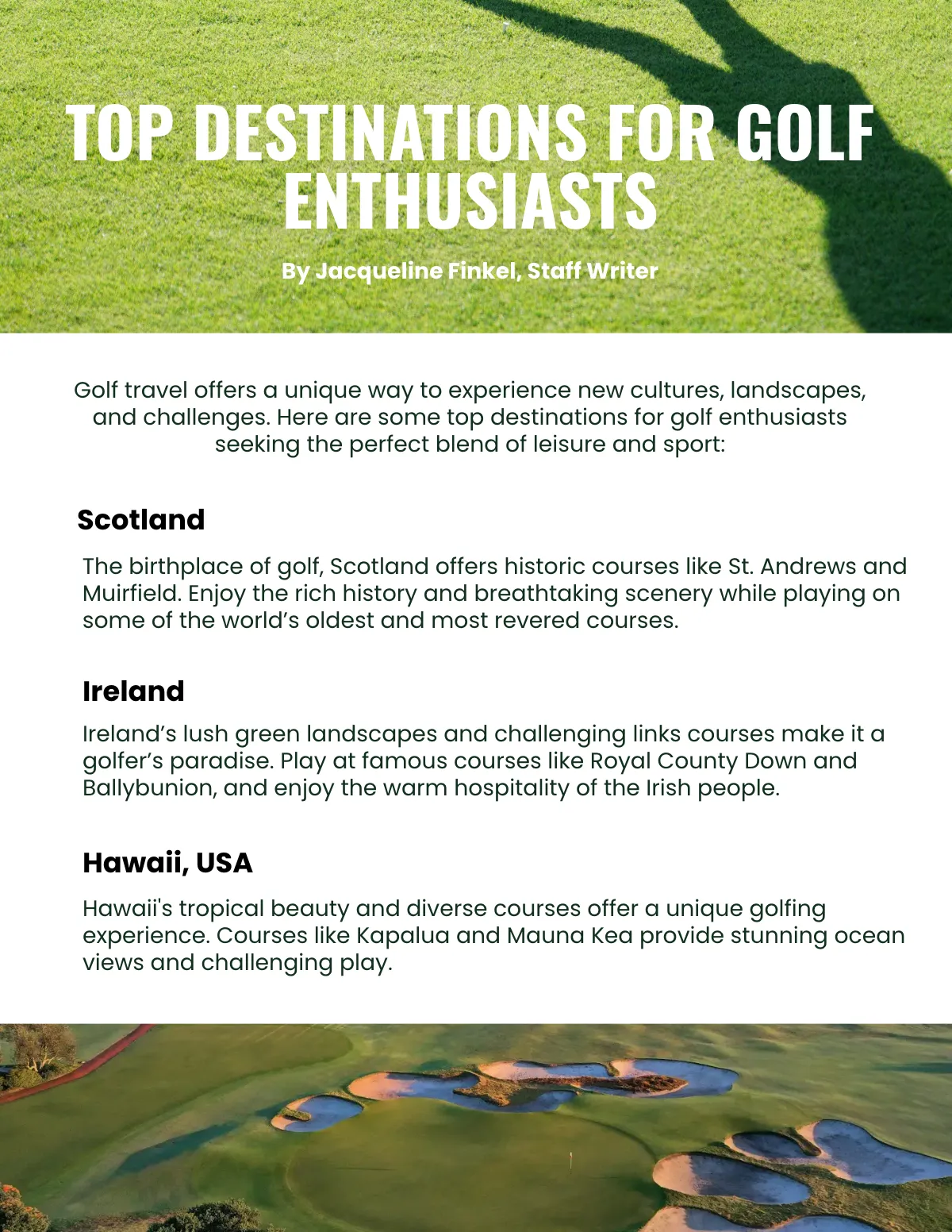 Free Golf Magazine Template to Edit Online