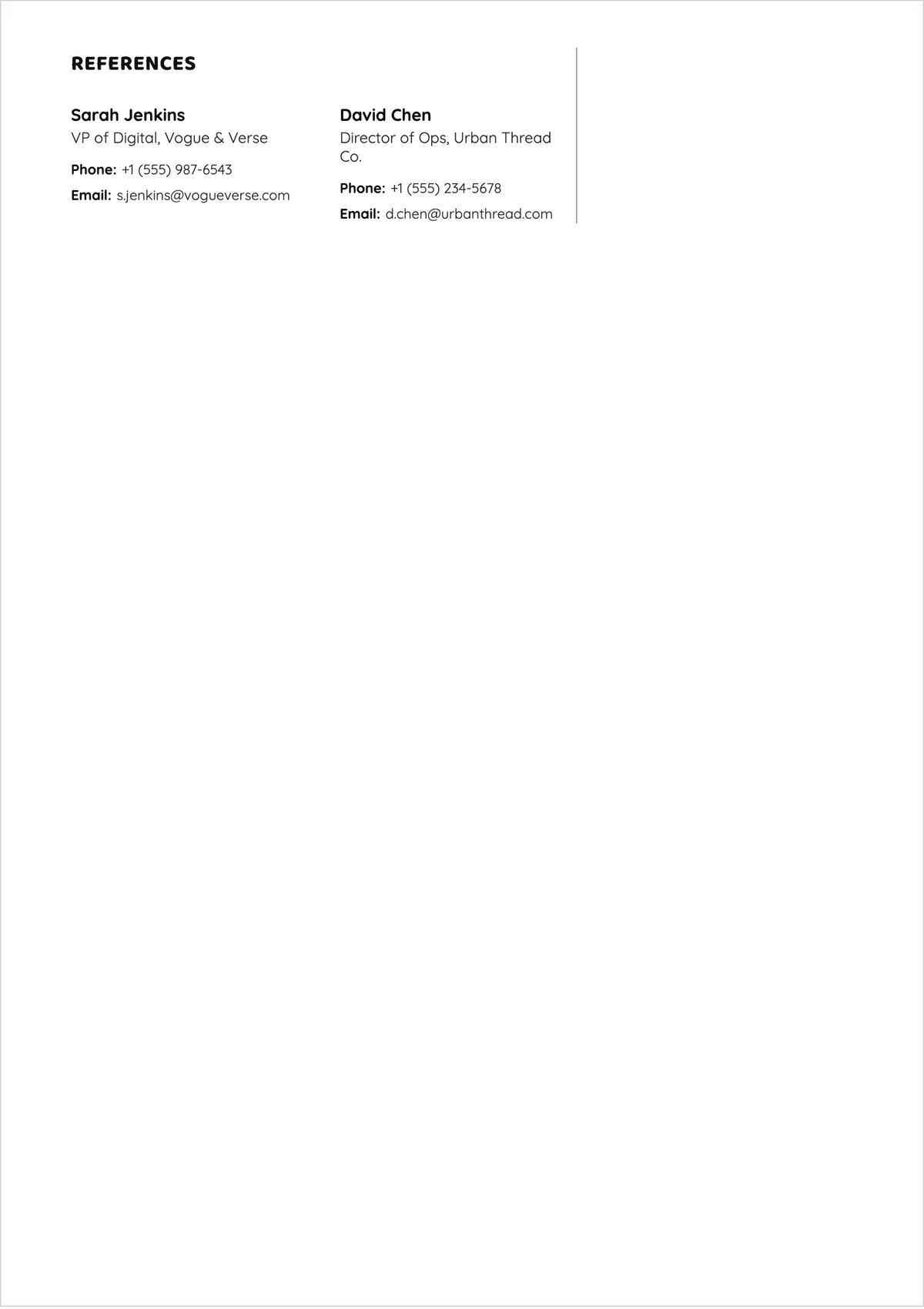 Free E-Commerce Merchandiser ATS Resume Template, AI Resume Builder