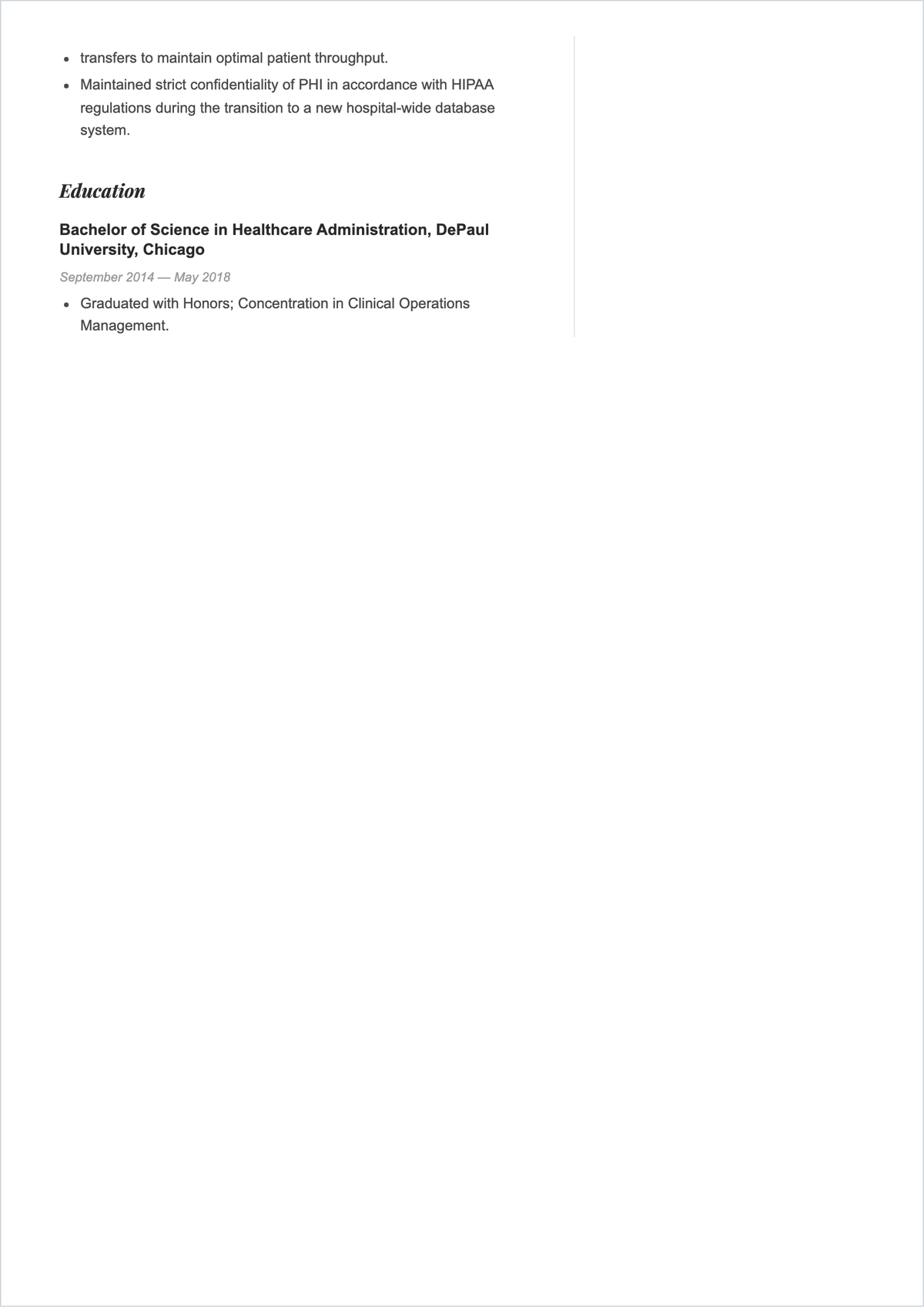 Free Nursing Administrative Assistant ATS Resume Template