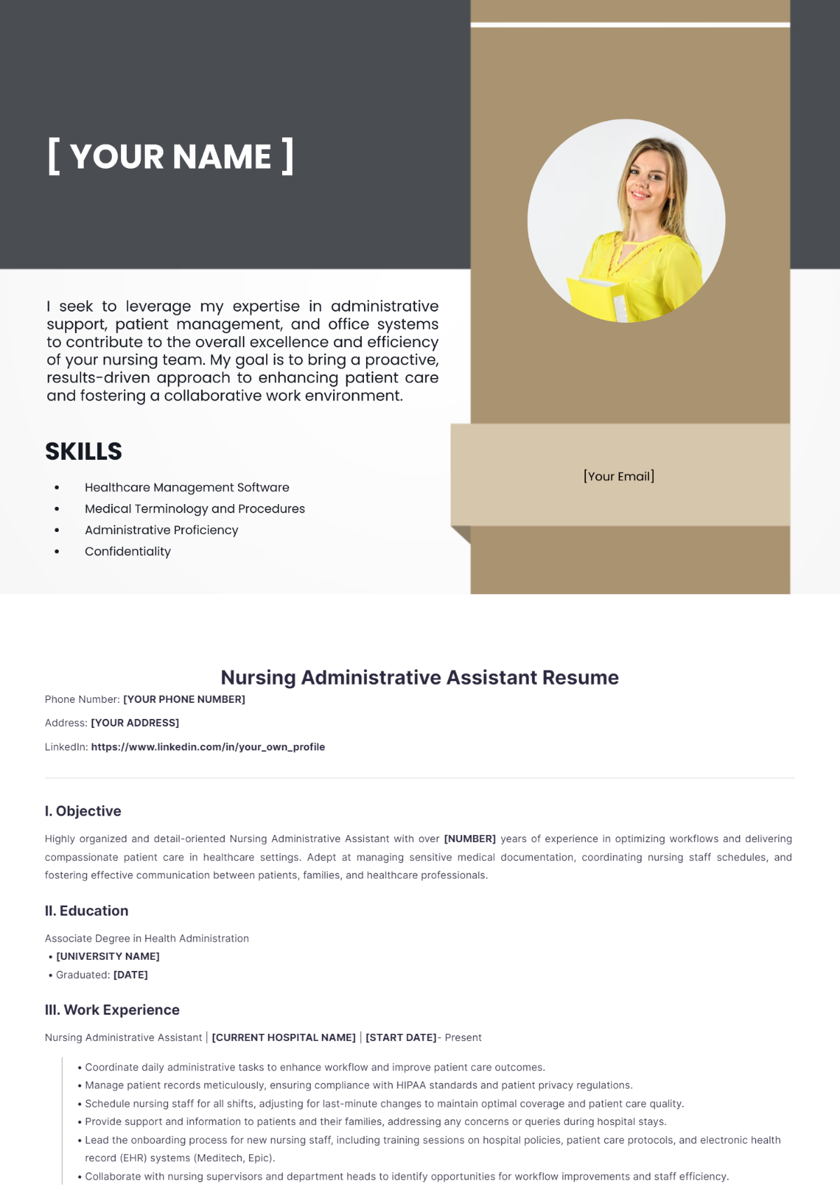 Nursing Administrative Assistant Resume - Edit Online & Download