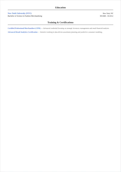 Free Merchandiser ATS Resume Template, AI Resume Builder
