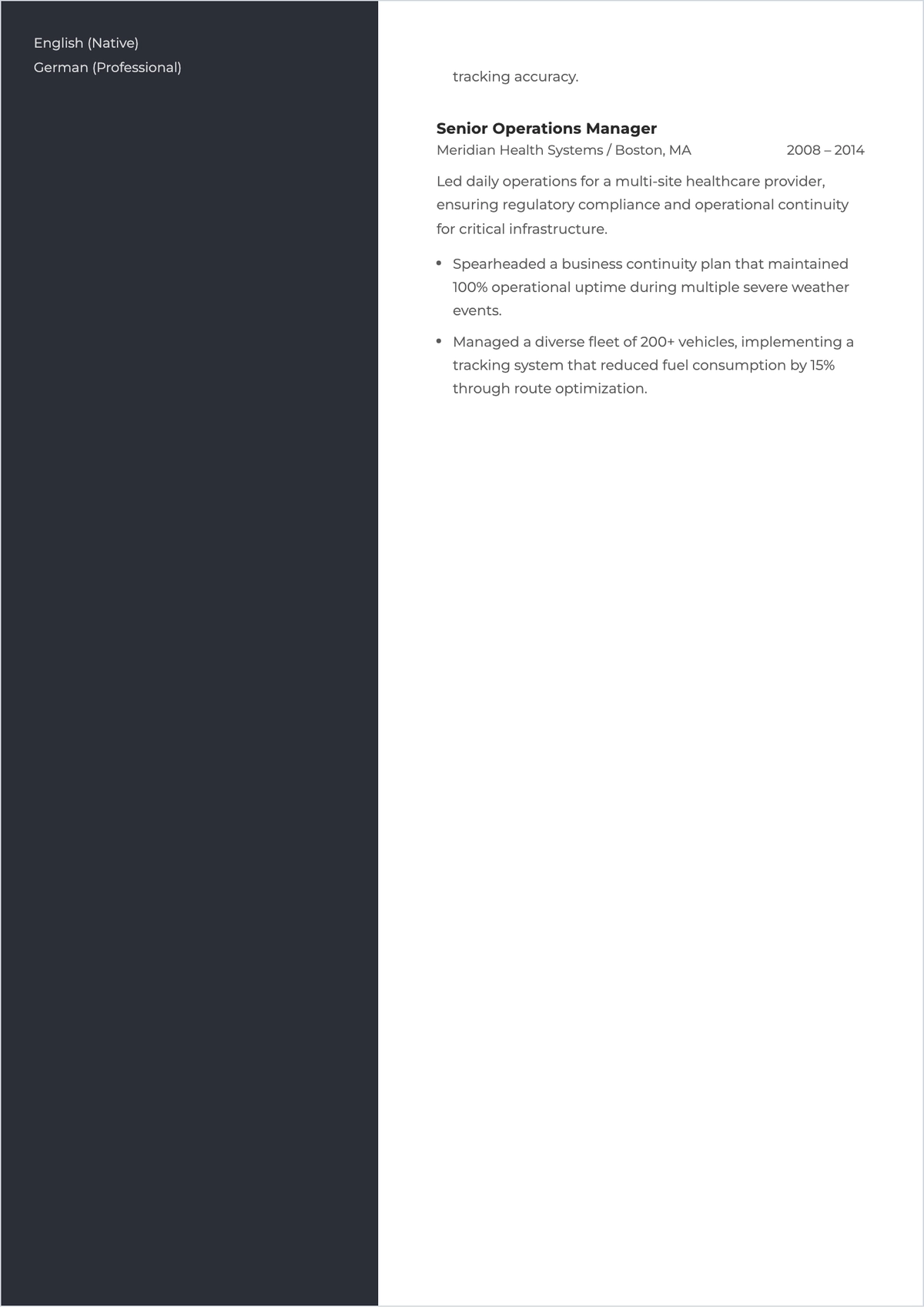 Free Vice President of Administration ATS Resume Template