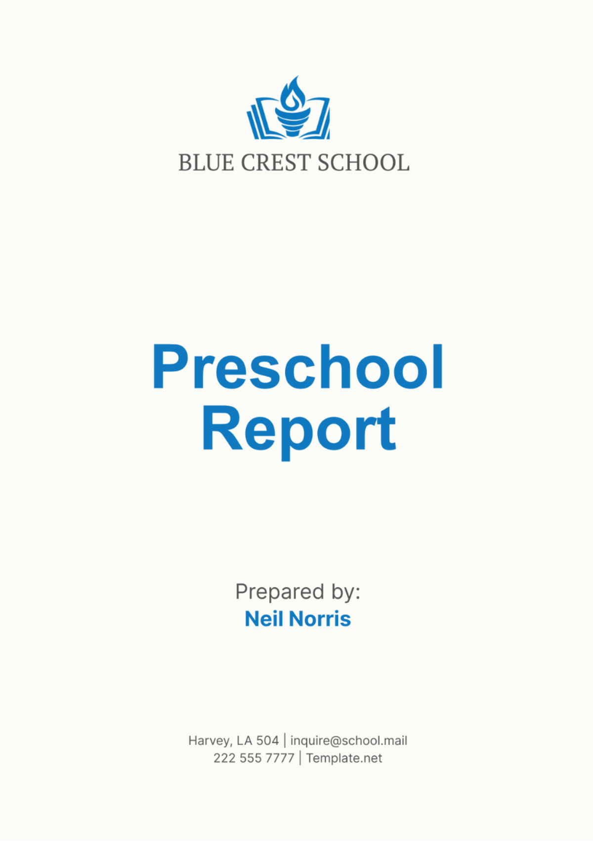 Preschool Report Template