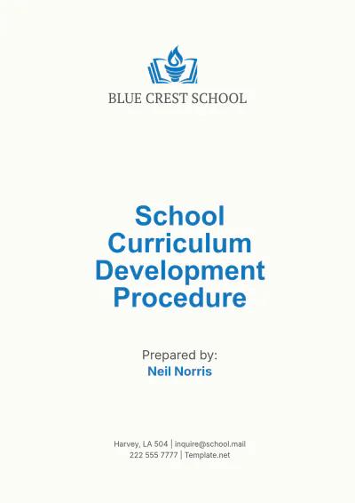 Free School Curriculum Development Procedure Template to Edit Online