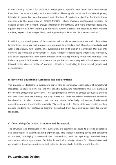 Free School Curriculum Development Procedure Template to Edit Online