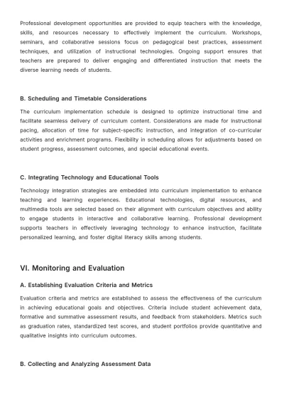 Free School Curriculum Development Procedure Template to Edit Online