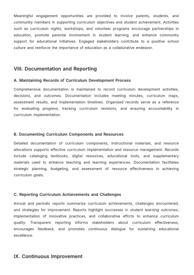 Free School Curriculum Development Procedure Template to Edit Online