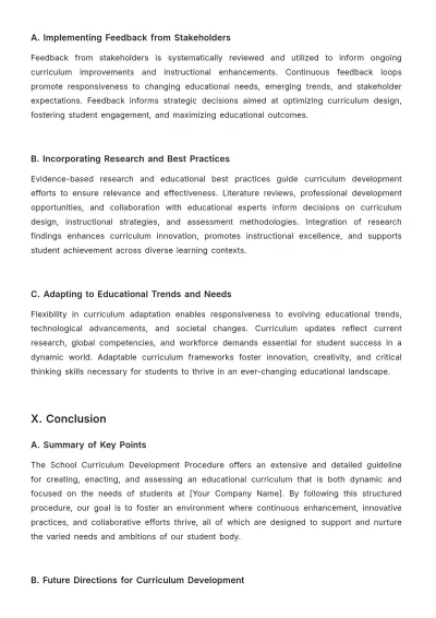 Free School Curriculum Development Procedure Template to Edit Online