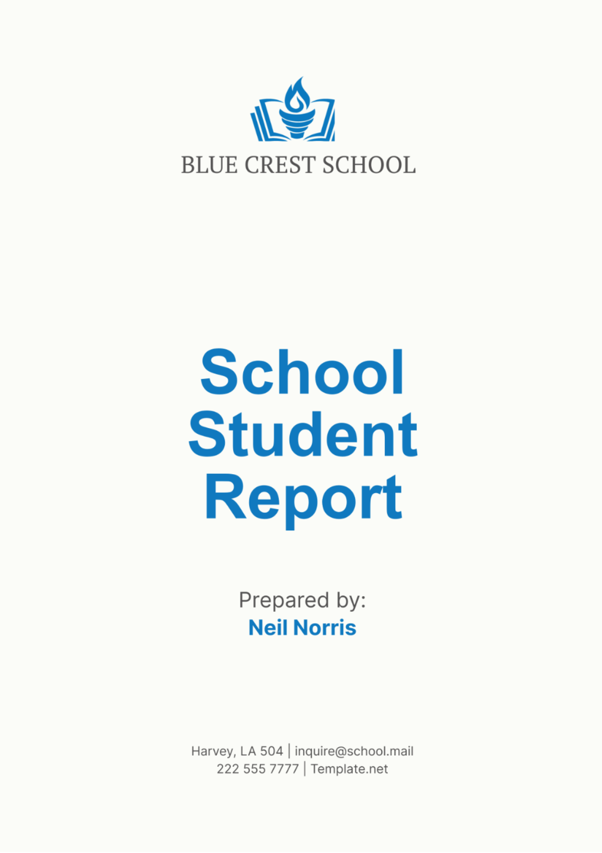 School Student Report Template