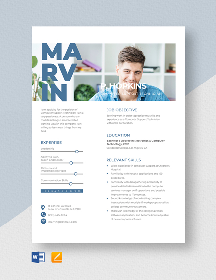 Free Printable Computer Teacher Resume - Download in InDesign ...