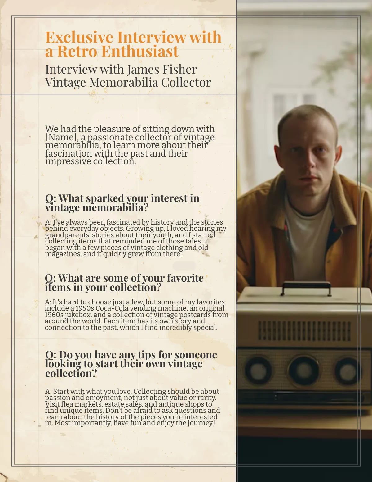 Free Retro Magazine Template to Edit Online