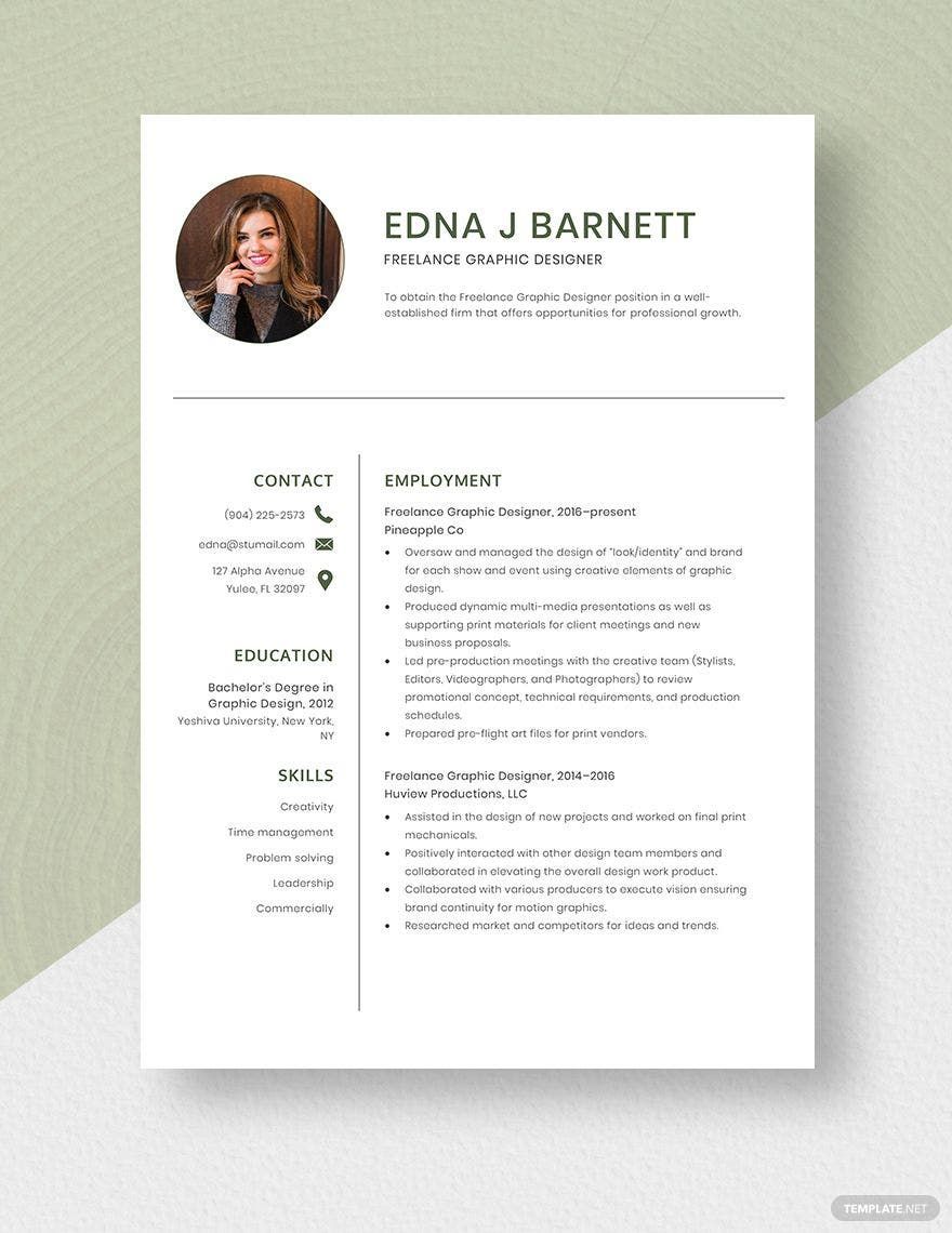 Freelance Graphic Designer Resume - Template in Word, Apple Pages Format Download | Template.net