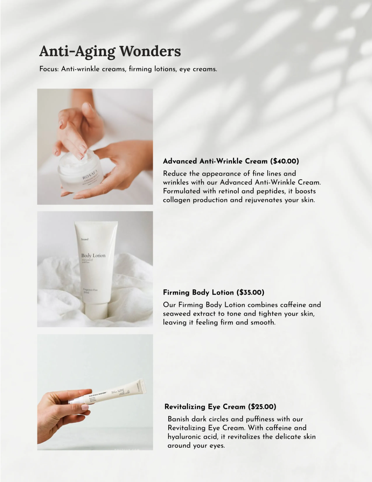 Free Beauty Products Catalog Template to Edit Online