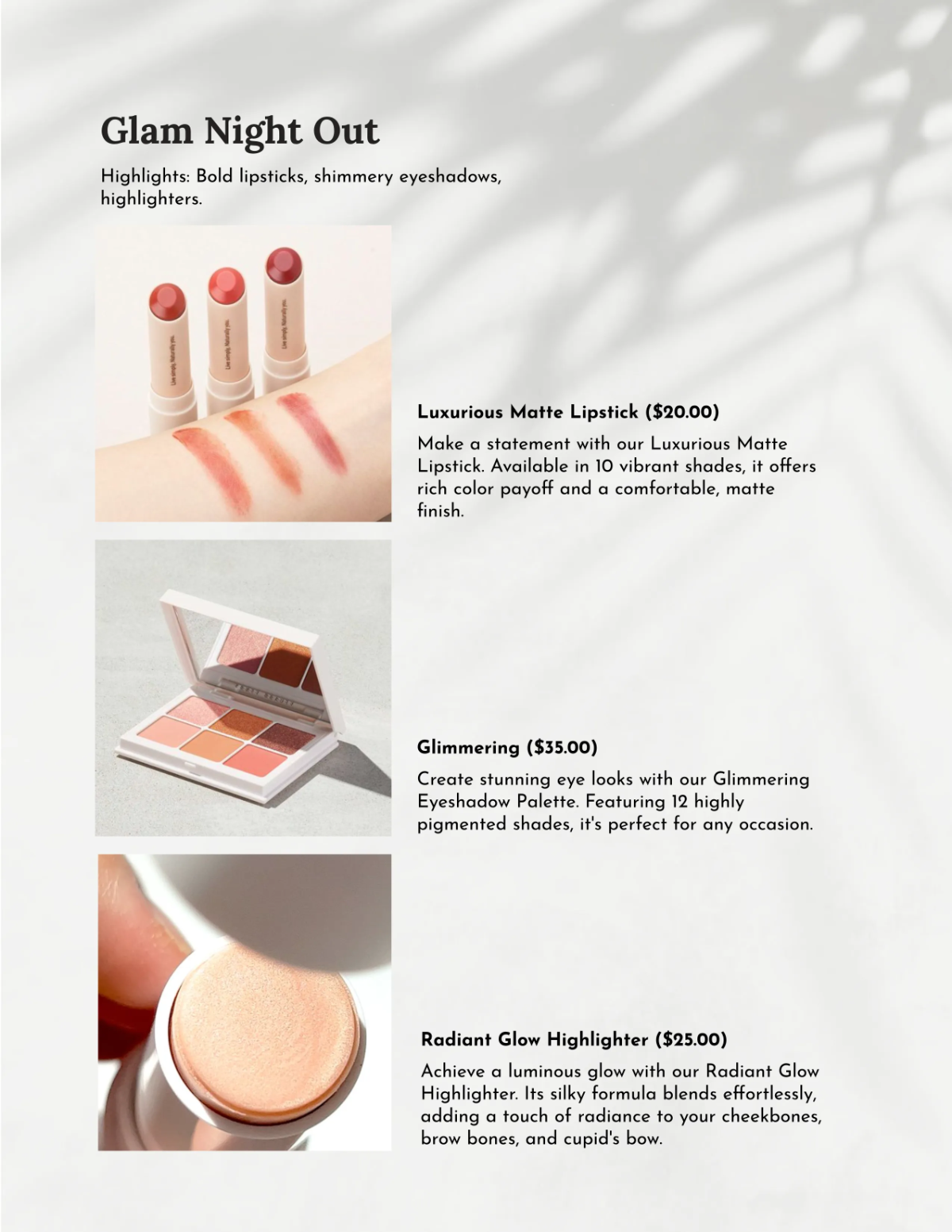 Free Beauty Products Catalog Template to Edit Online