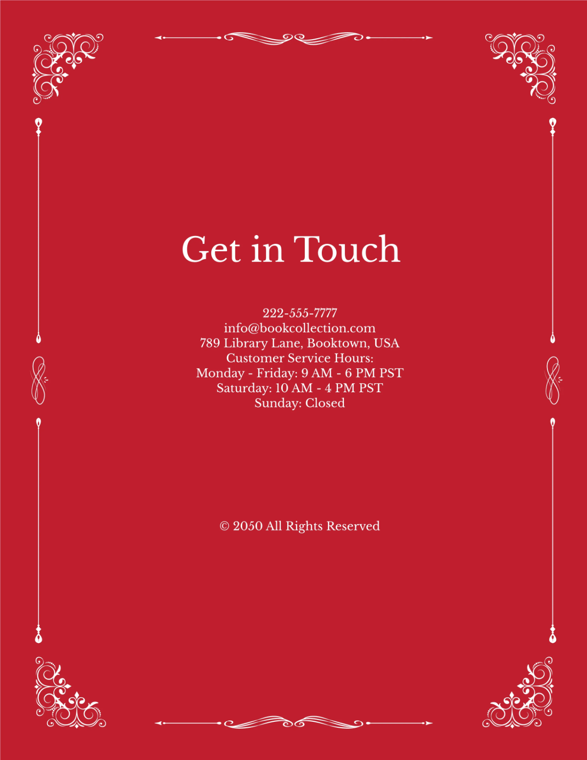 Free Online Book Collection Catalog Template to Edit Online