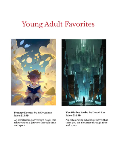 Free Online Book Collection Catalog to Edit Online
