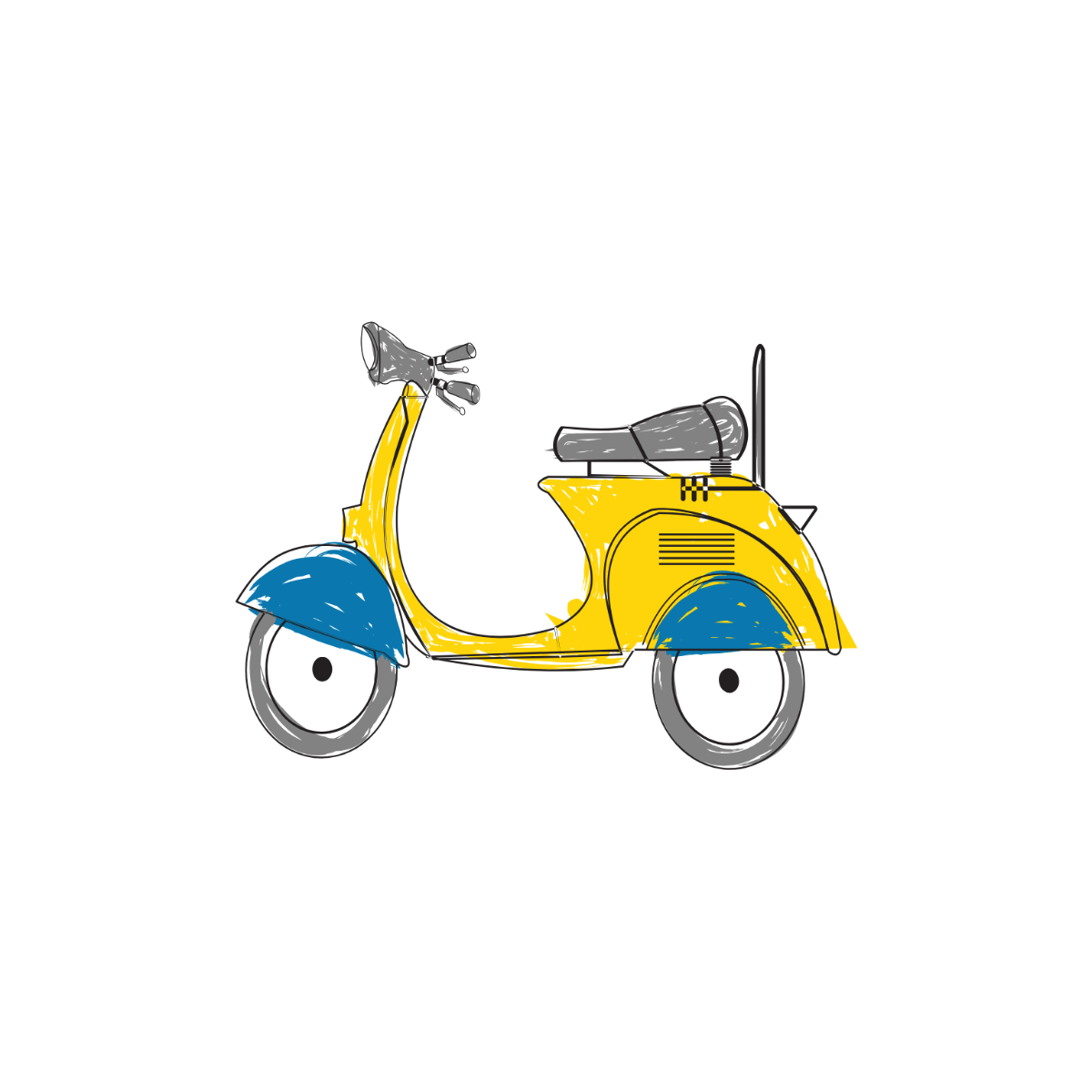 Watercolor scooter