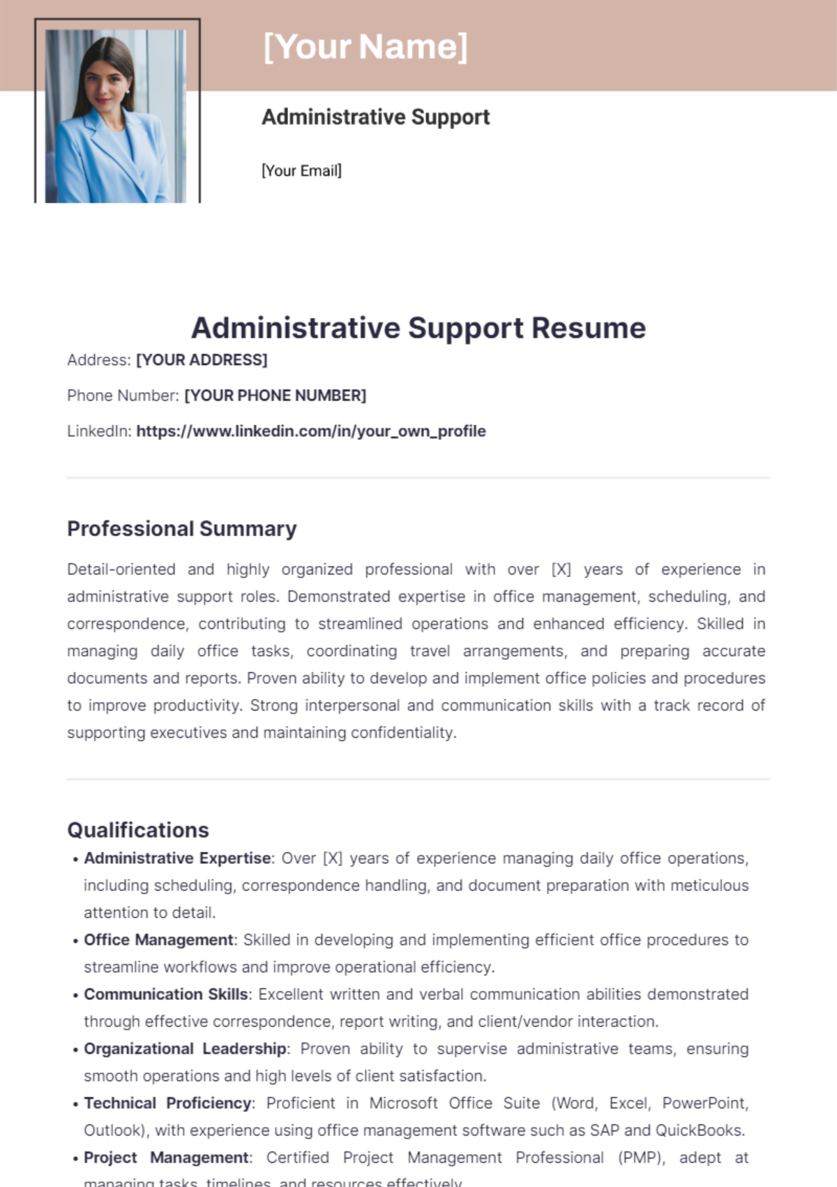 Administrative Support Resume - Edit Online & Download