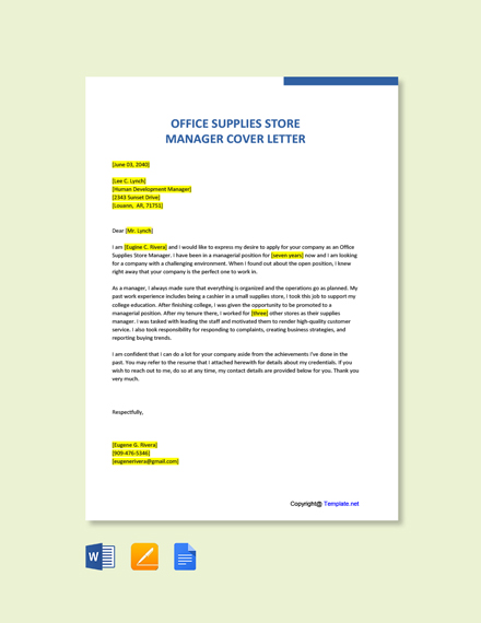 Office Manager Cover Letter Templates in Microsoft Word (DOC ...