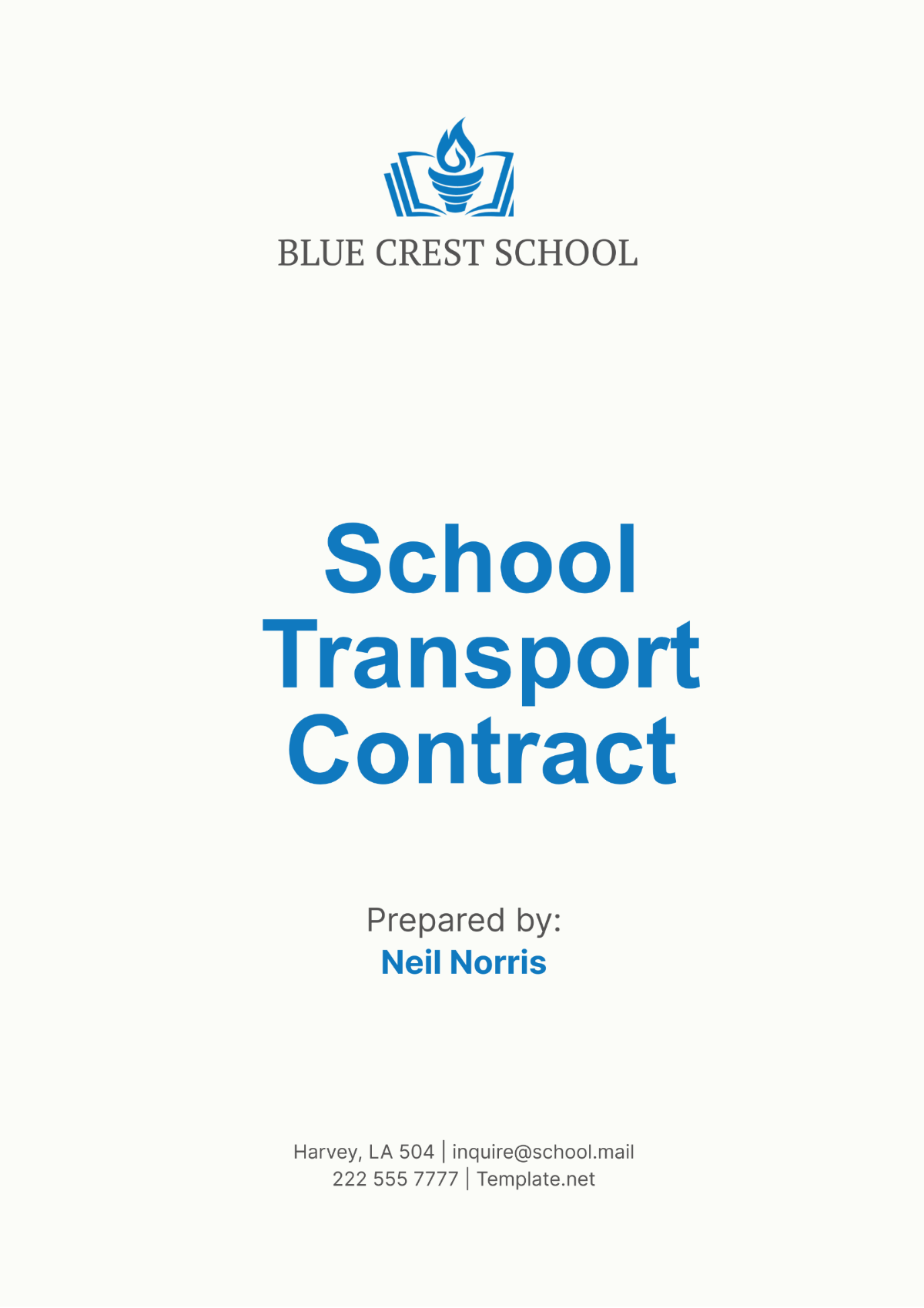 School Transport Contract Template - Edit Online & Download