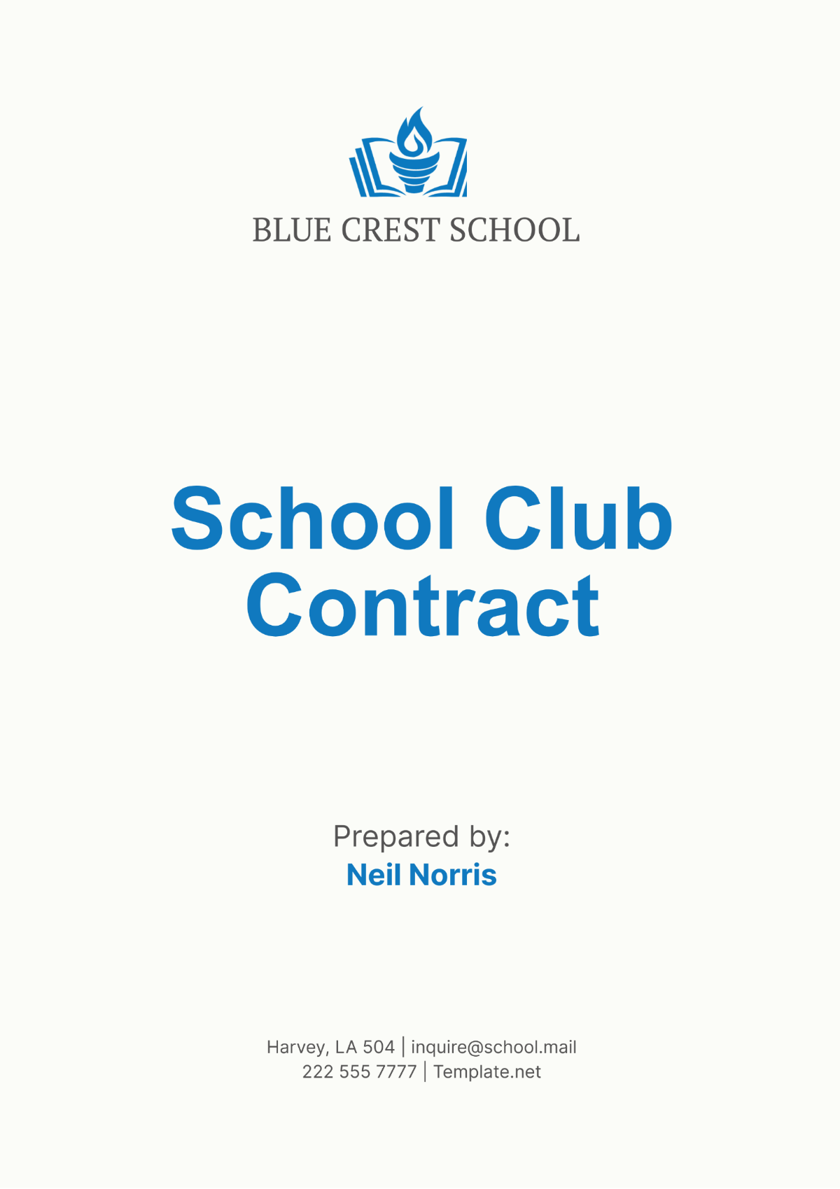 School Club Contract Template - Edit Online & Download