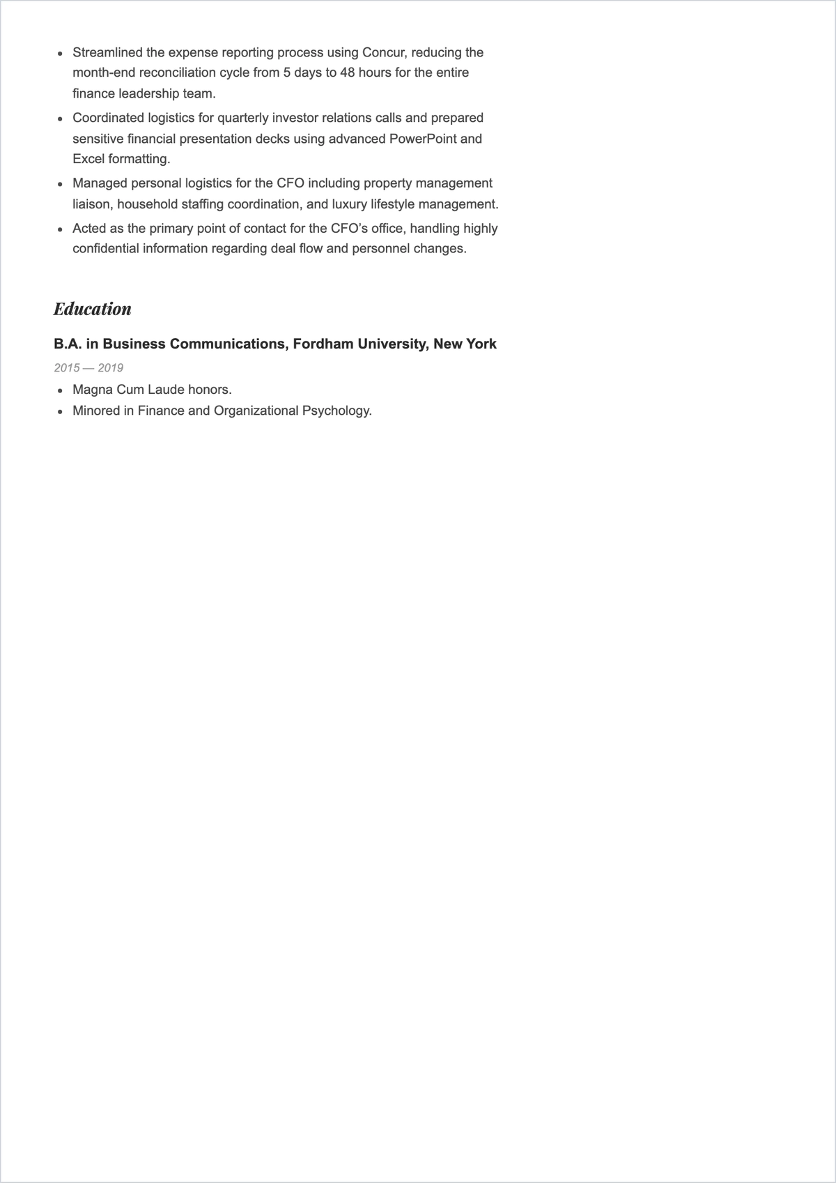 Free Personal Assistant Administrative ATS Resume Template