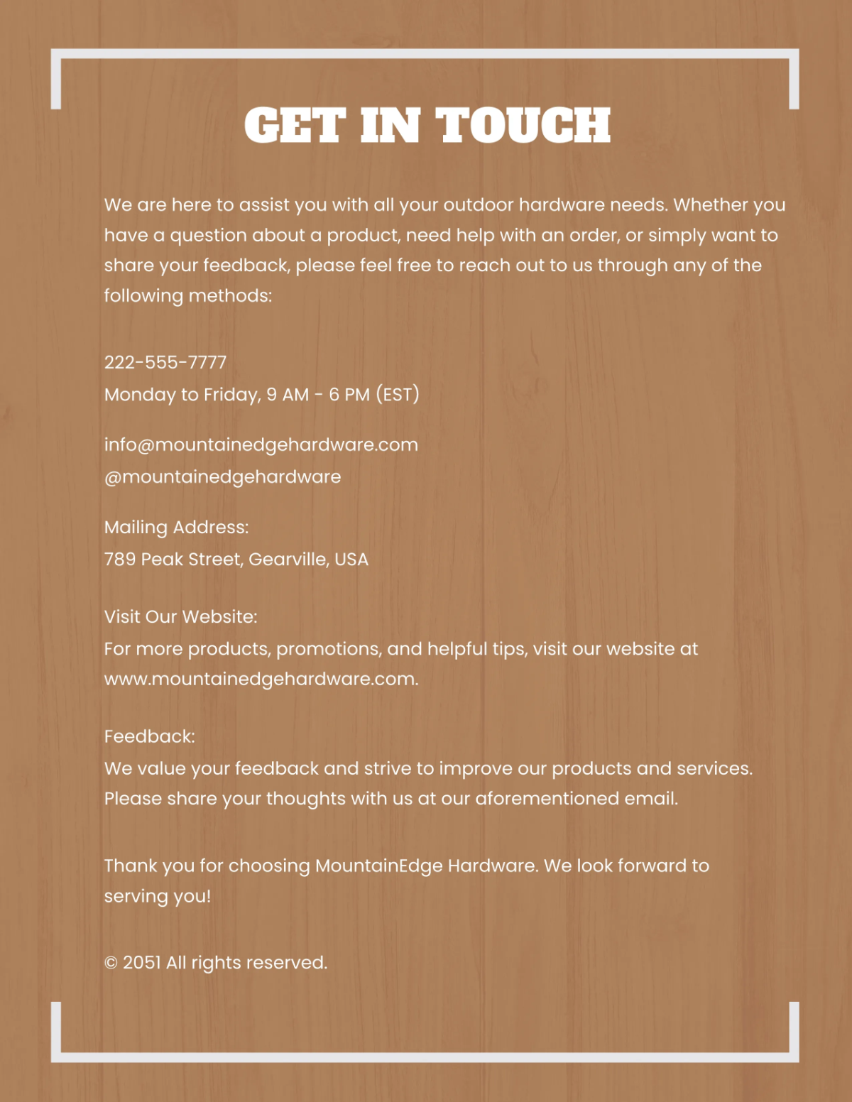 Free Outdoor Hardware Catalog Template to Edit Online