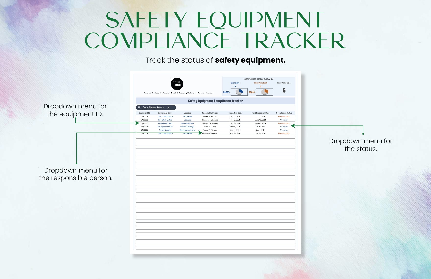 Safety Equipment Compliance Tracker Template