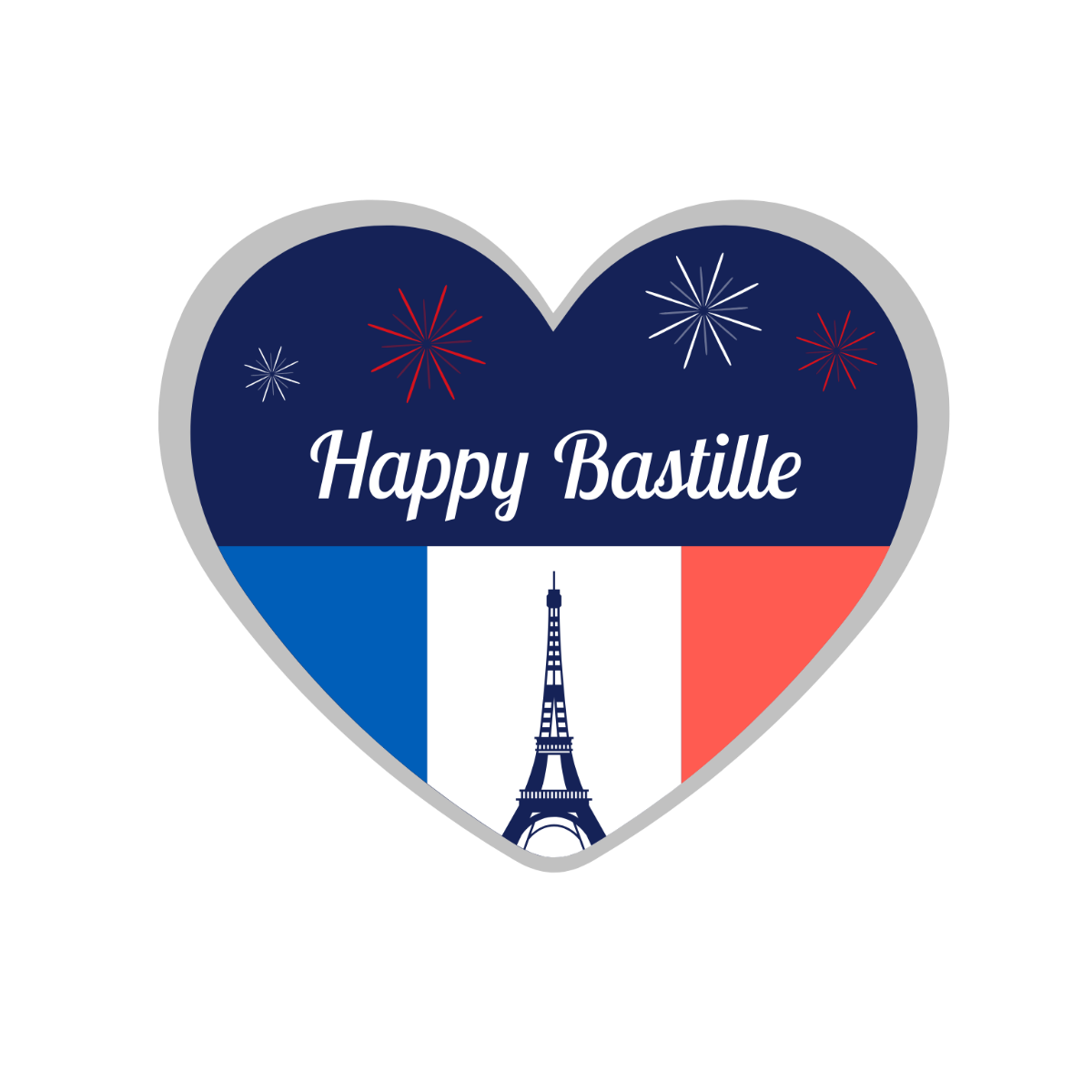 Heart Bastille Day Icon