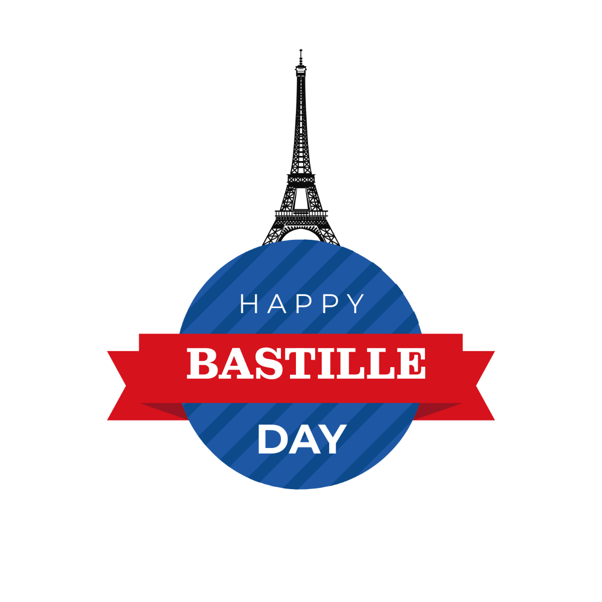 Happy Bastille Day Icon Template - Edit Online & Download