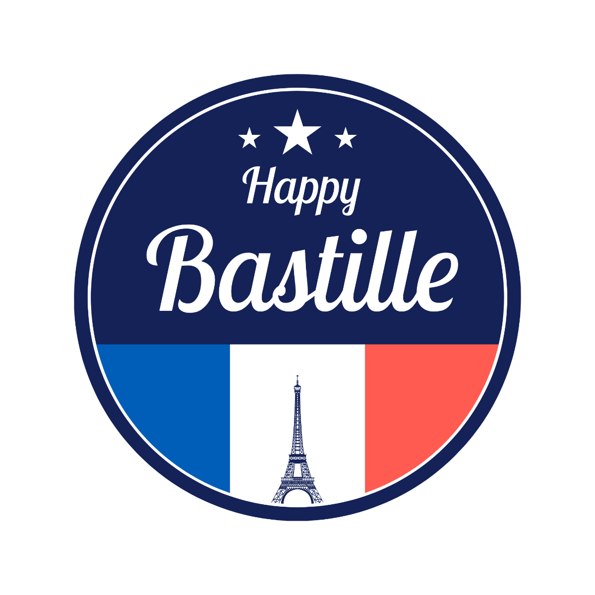 Happy Bastille Day Sticker