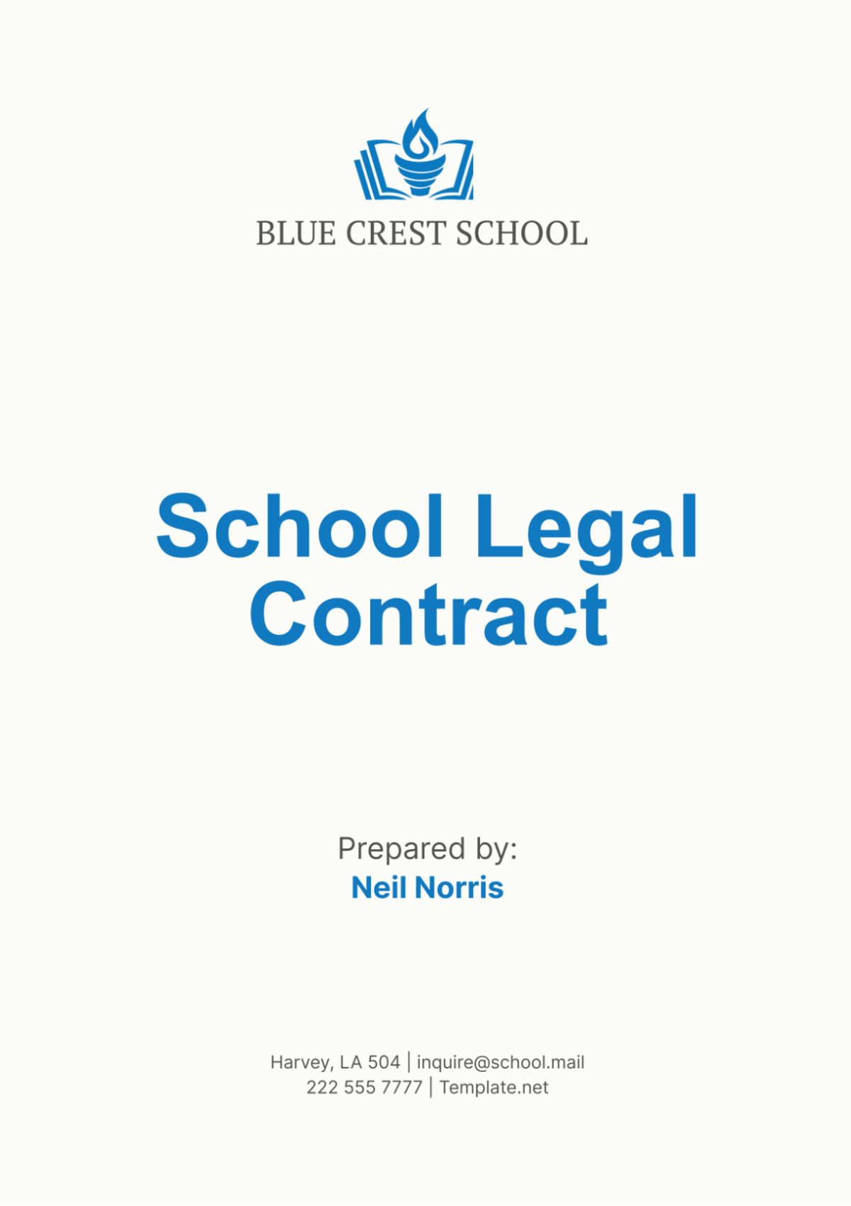 School Legal Contract Template - Edit Online & Download