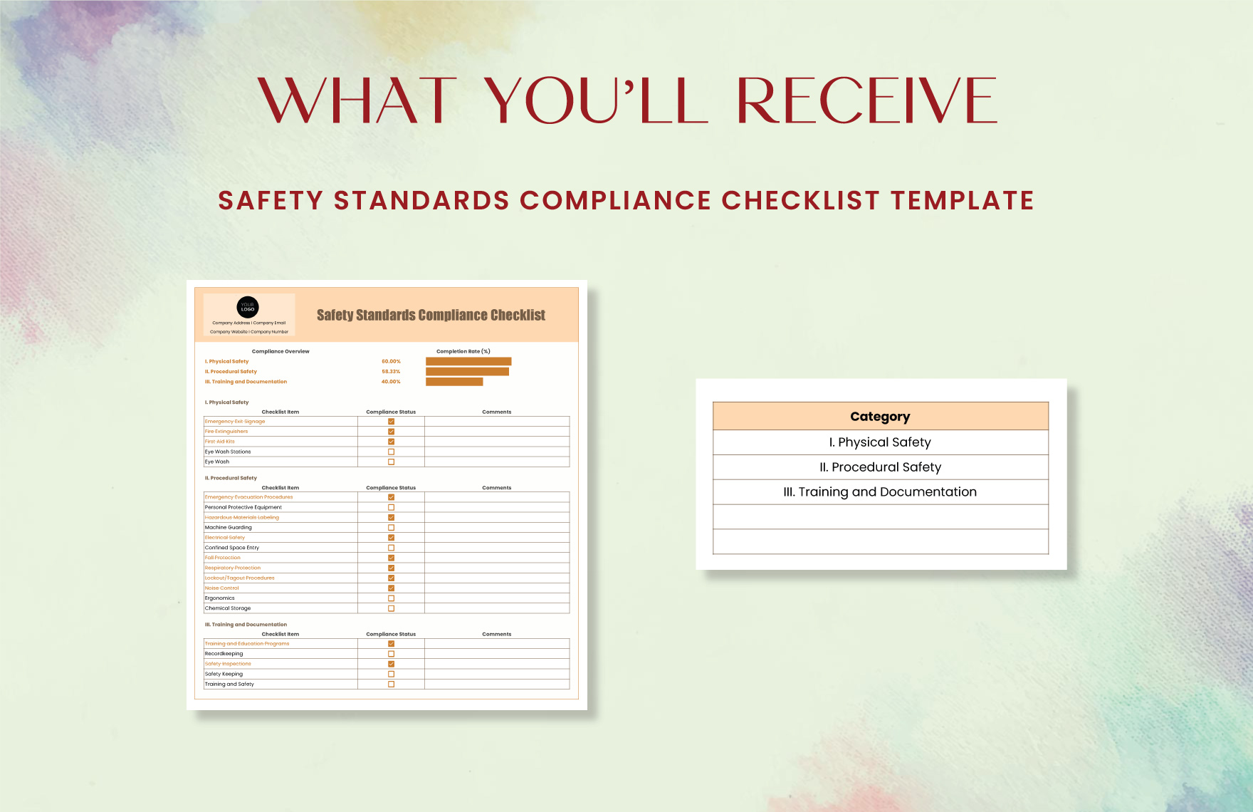 Safety Standards Compliance Checklist Template